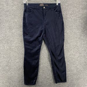 Jen 7 for All Mankind Pants Womens 12 Blue Velvet Ankle Skinny‎ Mid Rise Holiday